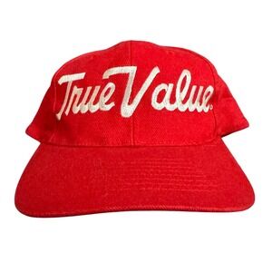 True Value Red Embroidered Logo Baseball Cap Snapback Adjustable One Size